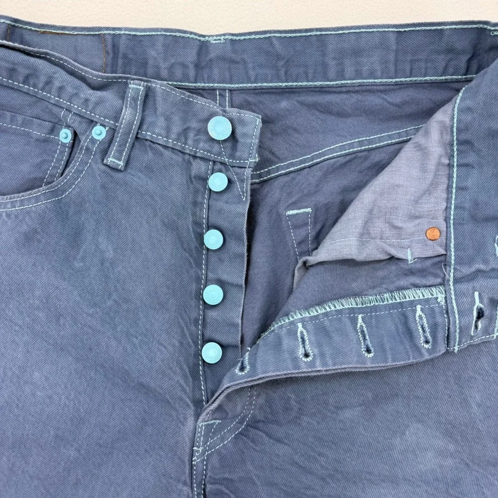 Levi's 501 Original Fit Mens W34 L34 Blue Garment Dyed Jeans